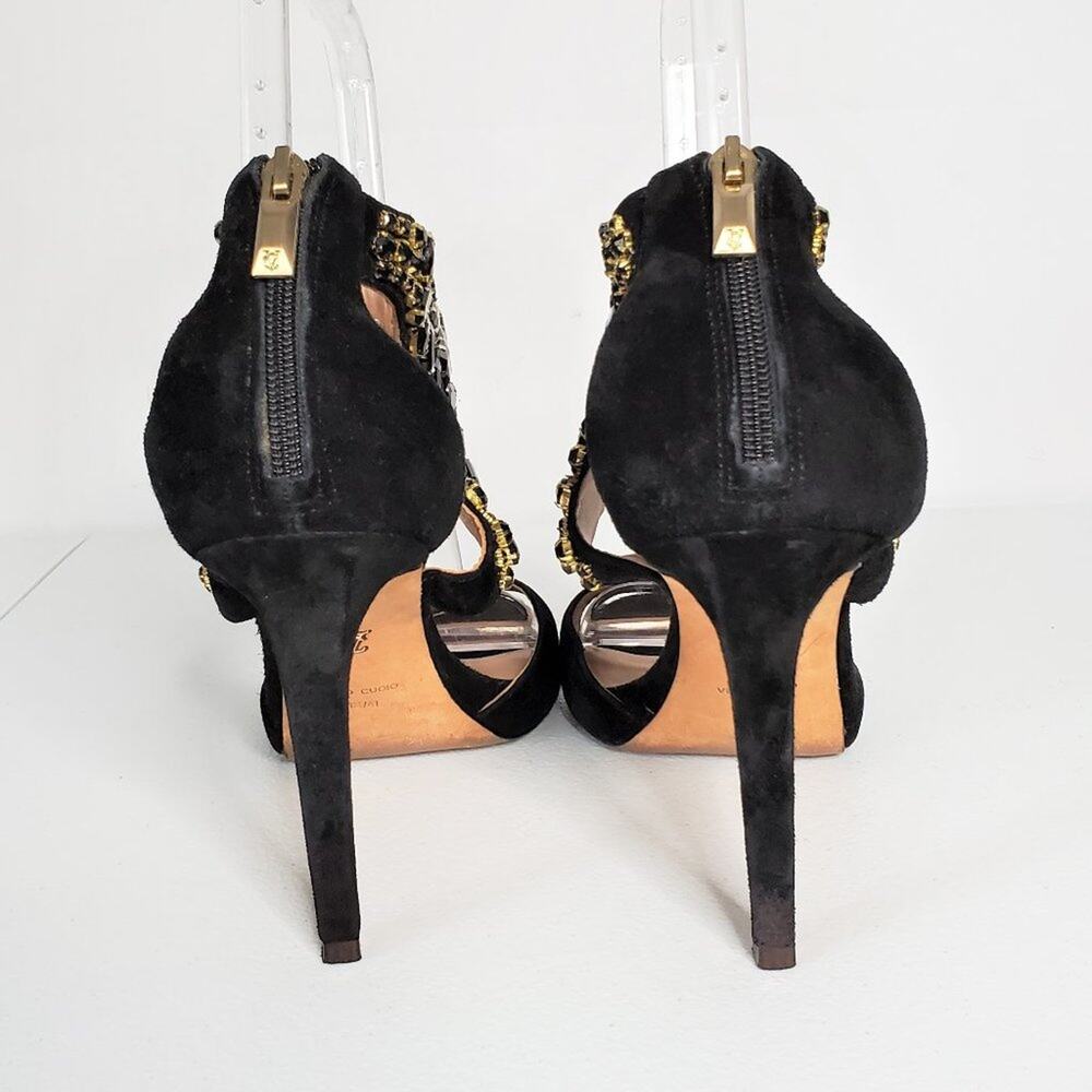 Vince Camuto Signature Suede Embellished Collar Stiletto Heels 11 - Picture 3 of 12
